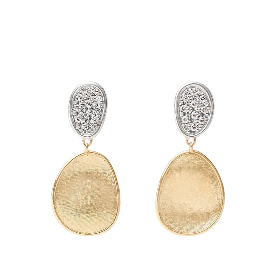 Marco Bicego® 'Lunaria' Gold & Diamond Two Drop Earrings