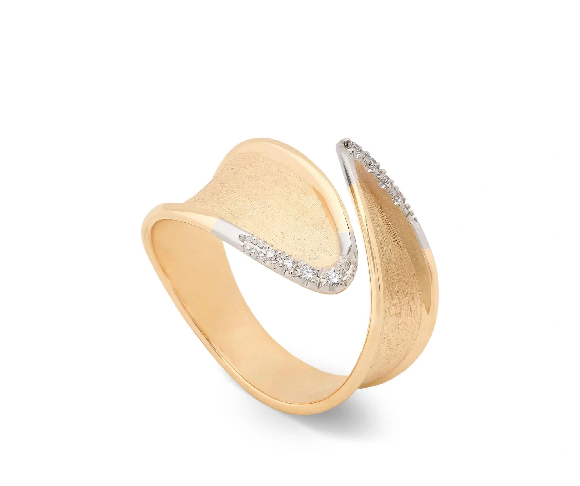 Marco Bicego 18k Yellow Gold Wrap Ring with Diamond Pave - Skeie's Jewelers