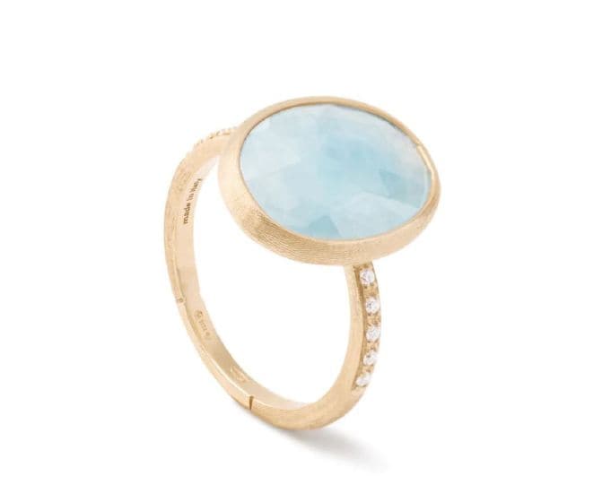 Marco Bicego® Siviglia Collection Aqua & Diamond Side Stone Ring - Skeie's Jewelers