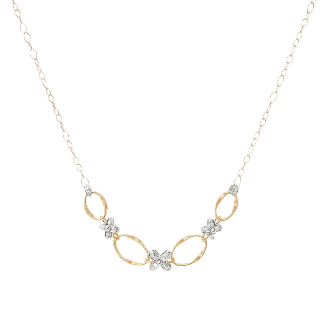 Marco Bicego® 'Marrakech' Mixed Gold Diamond Flower Necklace