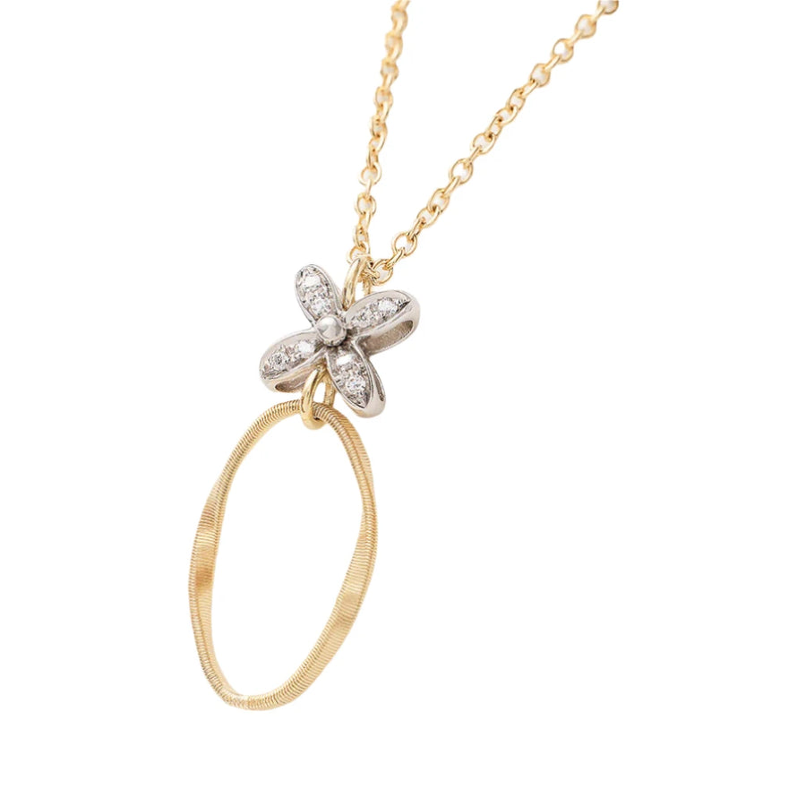 Marco Bicego® 'Marrakech' 18K Diamond Flower Pendant Necklace