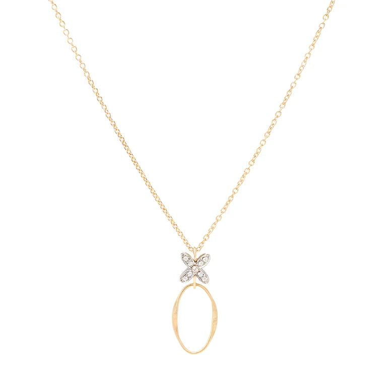 Marco Bicego® 'Marrakech' 18K Diamond Flower Pendant Necklace