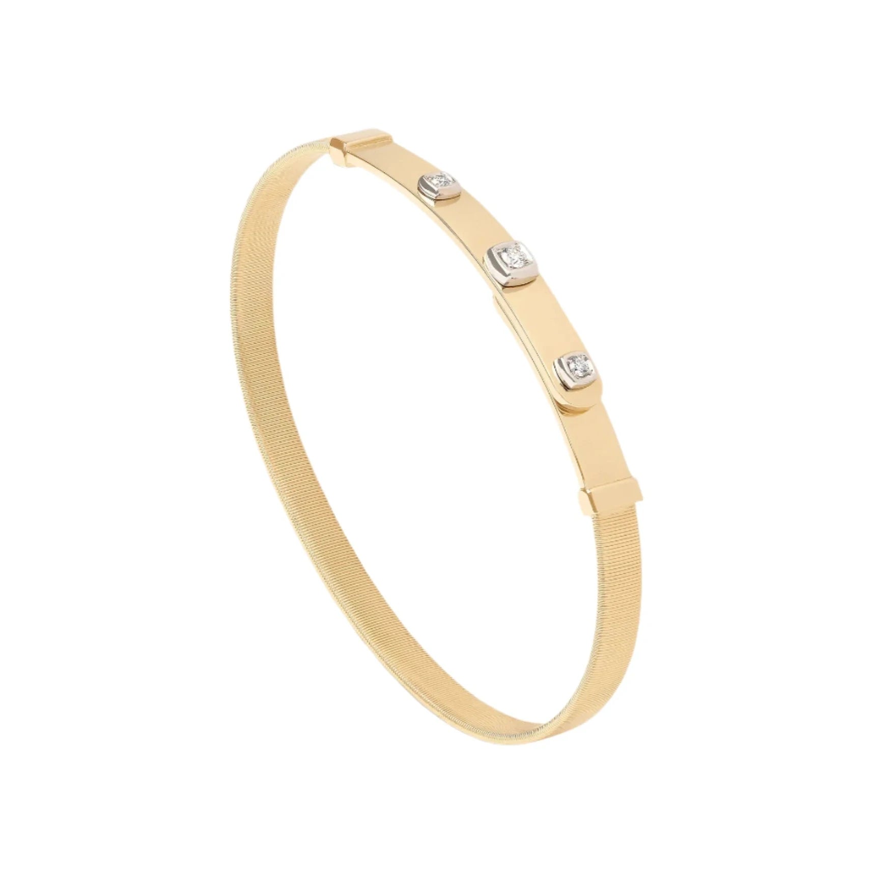 Marco Bicego Gold Coil and Diamond Bangle Bracelet - Skeie's Jewelers