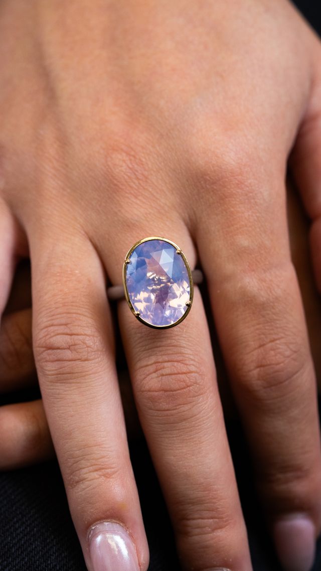 Moon Amethyst Bridge Gem Drop Ring - Skeie's Jewelers