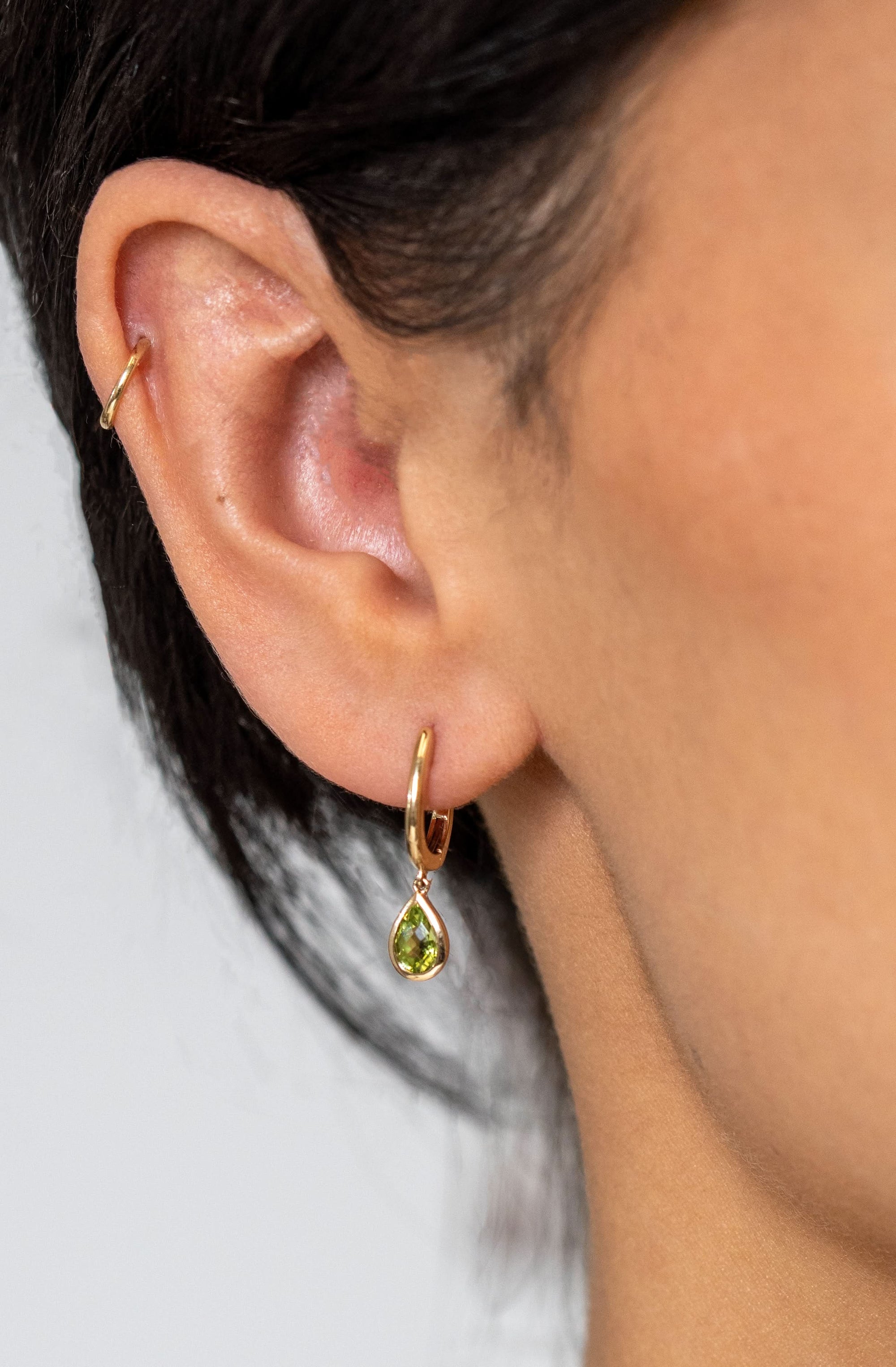 Peridot Dangle Huggie Earrings - Skeie's Jewelers