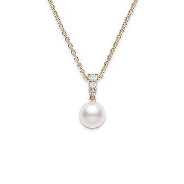 Mikimoto Morning Dew Akoya Cultured Pearl Pendant in 18K Yellow Gold - Skeie's Jewelers