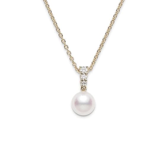 Mikimoto Morning Dew Akoya Cultured Pearl Pendant in 18K Yellow Gold - Skeie's Jewelers