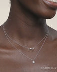 Gabriel & Co. White Gold Diamond Pave Starburst Pendant Necklace