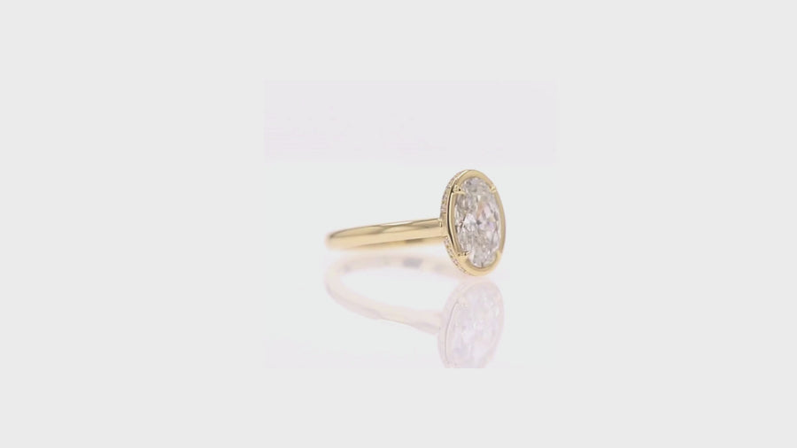 Rahaminov Bezel-Set Oval Diamond Engagement Ring