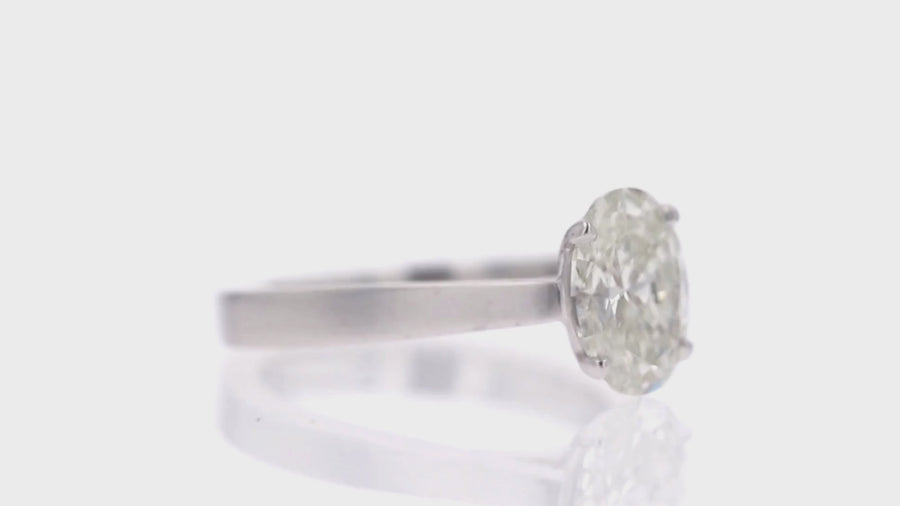 Oval-Cut Natural Diamond Solitaire