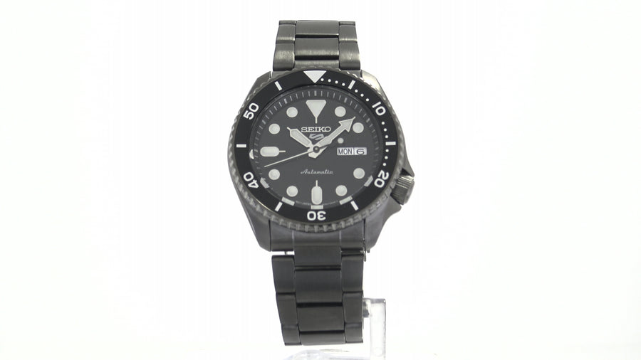 Seiko 5 Sports SRPD65 Black Dial Black Steel Watch