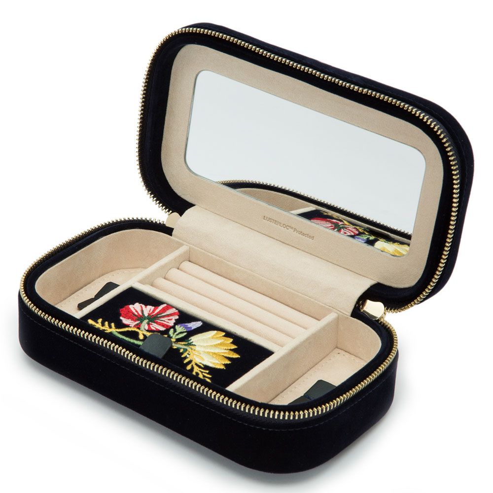 WOLF 1834 "Zoe" Travel Zip Case Indigo - Skeie's Jewelers