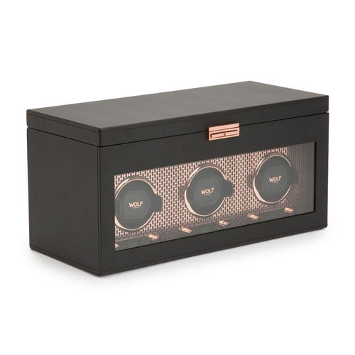 WOLF Axis Triple Watch Winder With Storage - Skeie's Jewelers