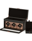 WOLF Axis Triple Watch Winder With Storage - Skeie's Jewelers