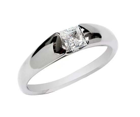 Michael Bondanza Platinum Tension-Set Princess Engagement Ring - Skeie's Jewelers