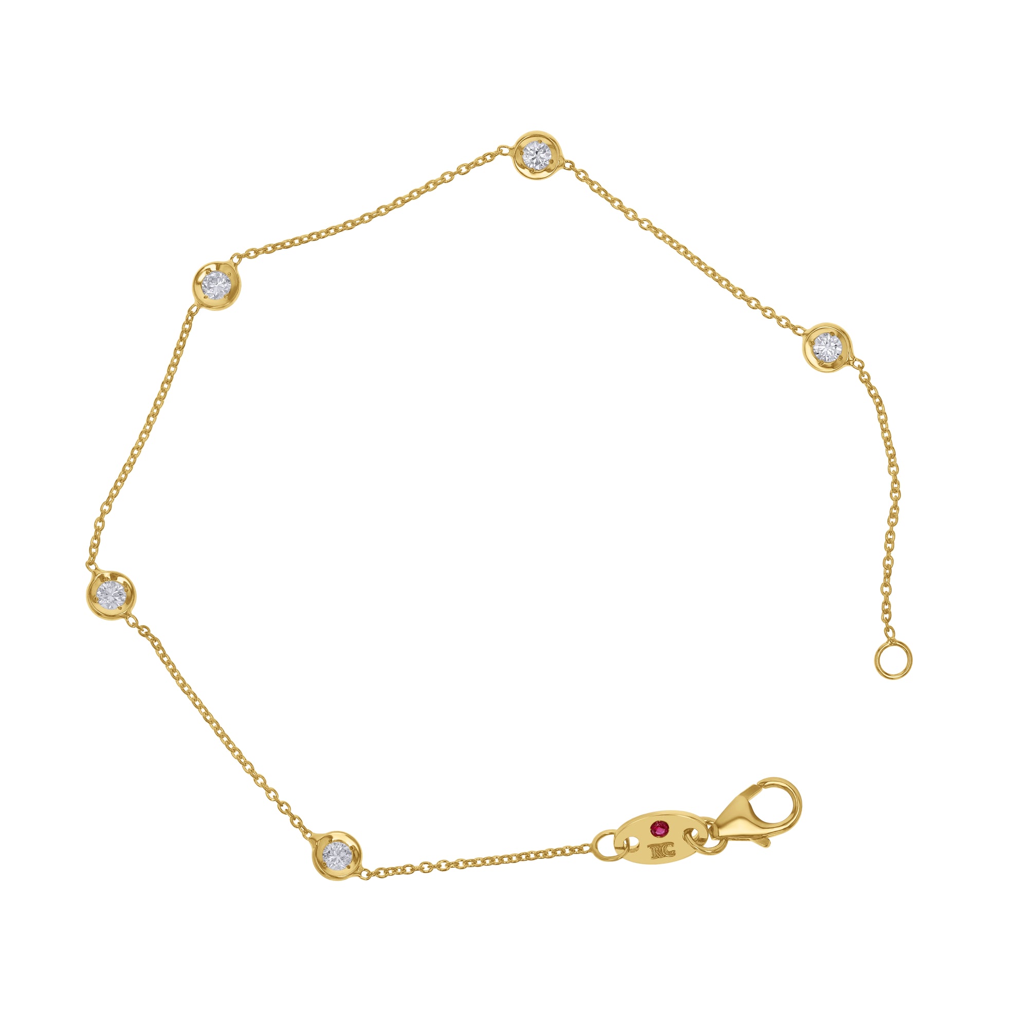 Roberto Coin 5-Diamond Station Bracelet - Skeie's Jewelers