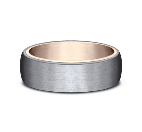 'The Commodore" Tantalum & Gold Brushed Men's Band