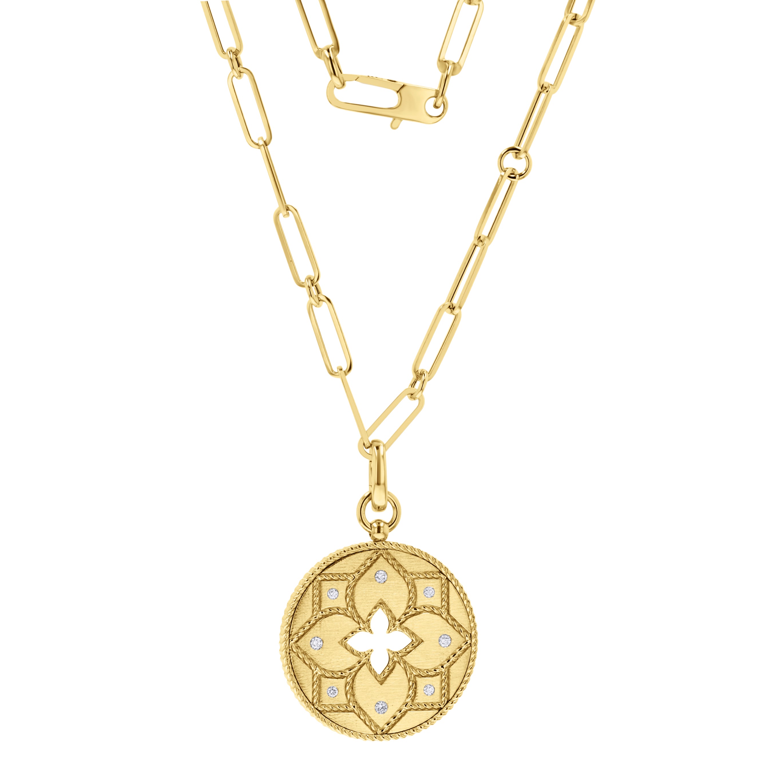Roberto Coin 18k Gold Satin Venetian Princess Medallion Necklace