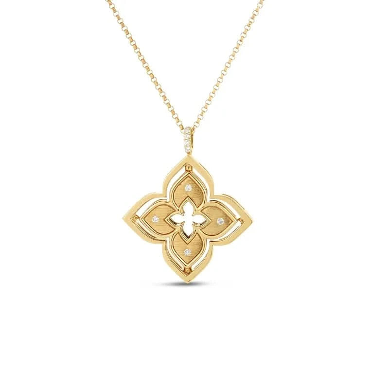 Roberto Coin Venetian Princess Pirouette Diamond & Malachite Necklace - Skeie's Jewelers