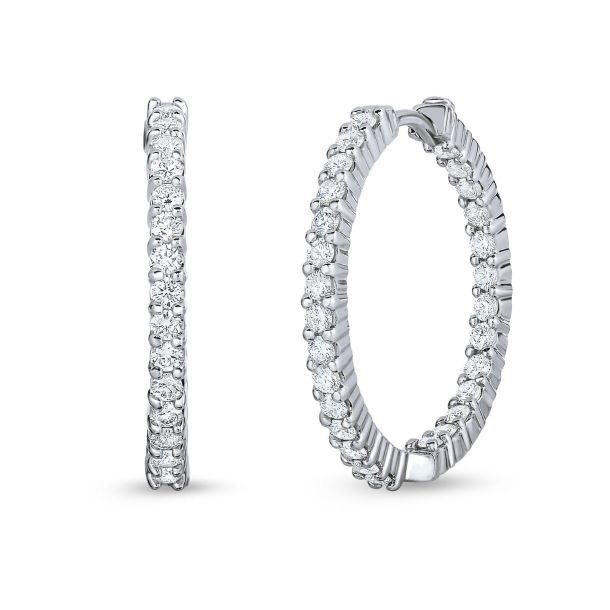 Roberto Coin 1 Carat Inside-Out Diamond Hoops - Skeie's Jewelers