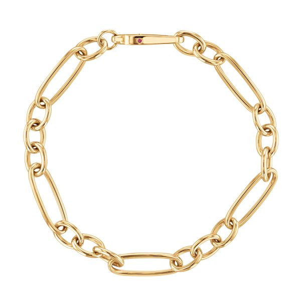 Roberto Coin Elongated Oval and Round Link Bracelet - Skeie's Jewelers