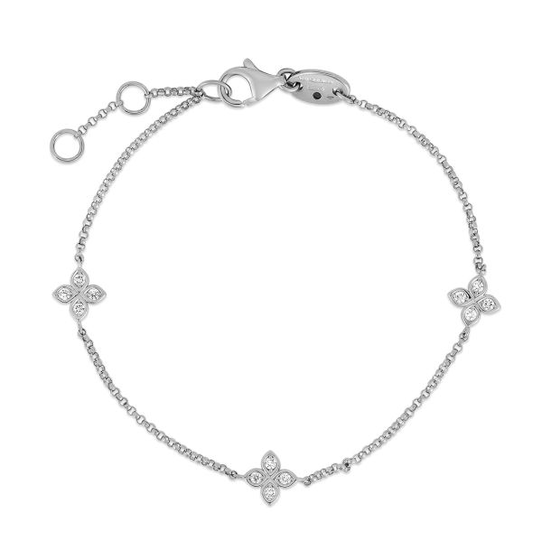 Roberto Coin 3-Station Diamond Flower Bracelet - Skeie's Jewelers