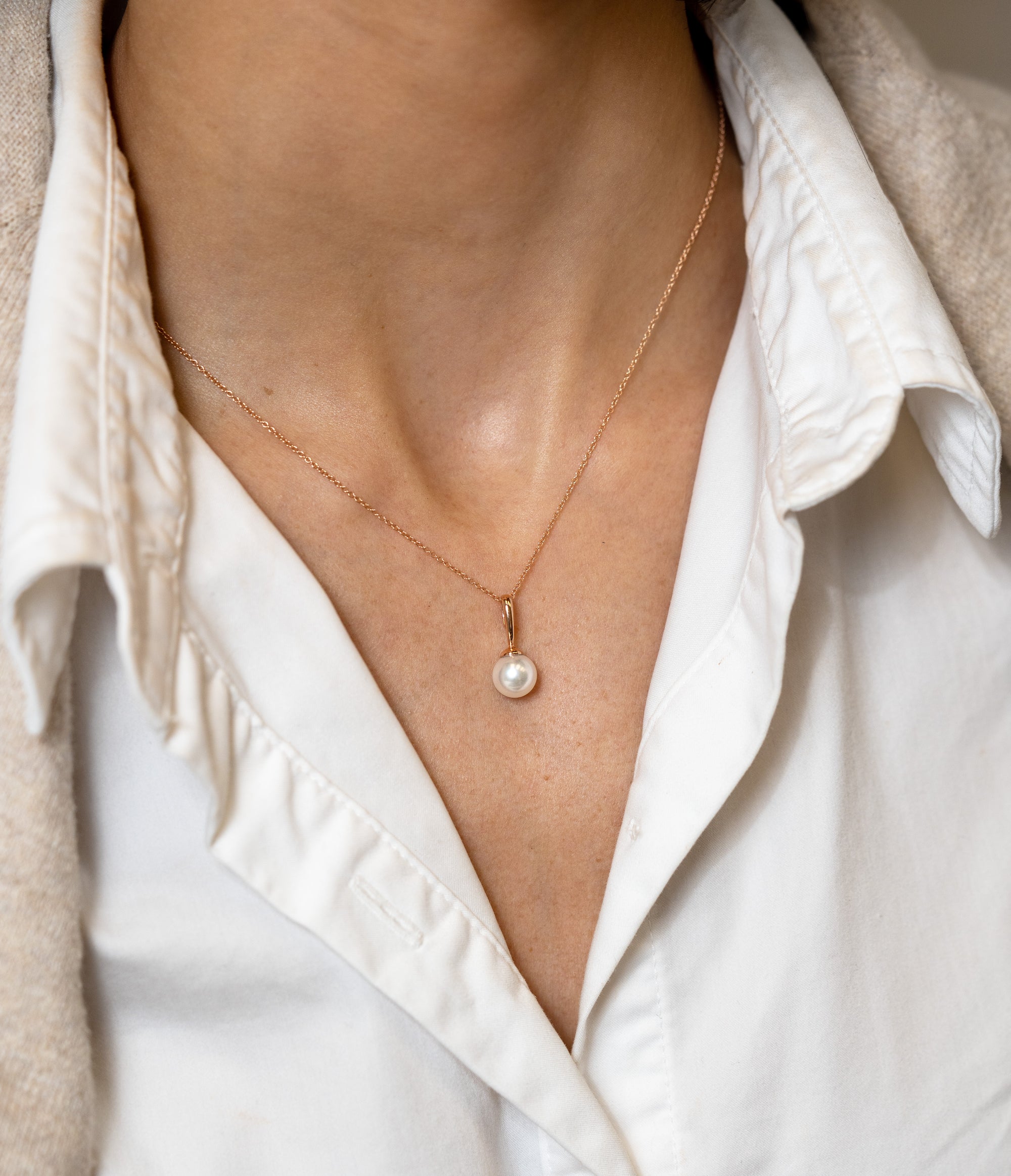 Pearl Solitaire Pendant Necklace - Skeie&#39;s Jewelers