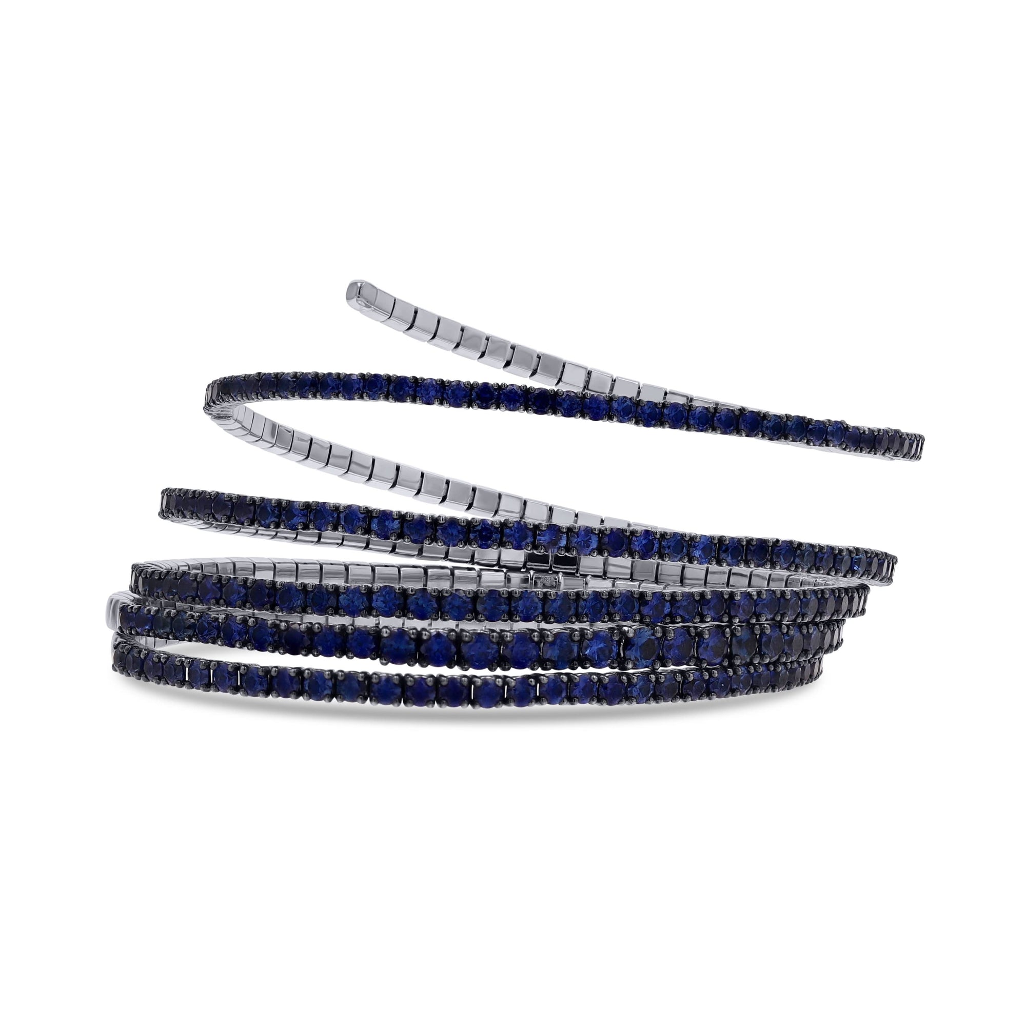 Rahaminov White Gold and Sapphire Spiral Bracelet - Skeie's Jewelers