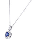 Simon G. Sapphire & Diamond Halo Necklace - Skeie's Jewelers