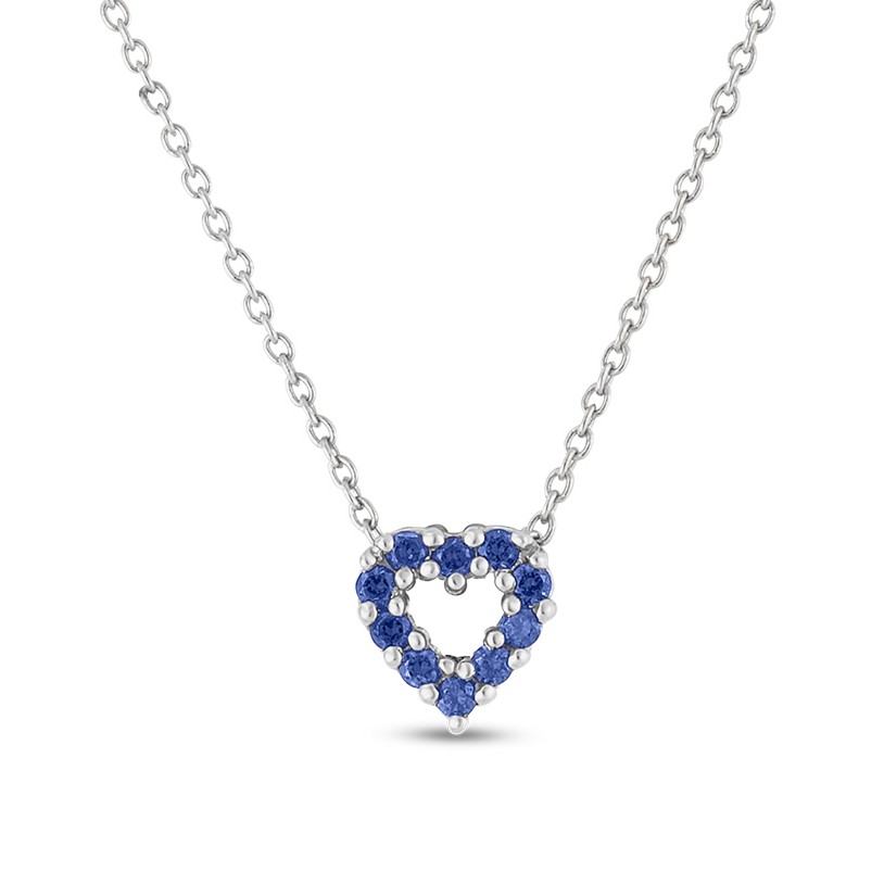 Roberto Coin Tiny Treasures Reversible Diamond & Gemstone Heart Necklace - Skeie's Jewelers