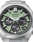 Seiko Astron HAB005J1 crystal green quartz-inspired dial detail