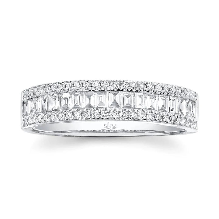 3-Row Baguette Diamond Ring by Shy Creation - Skeie's Jewelers