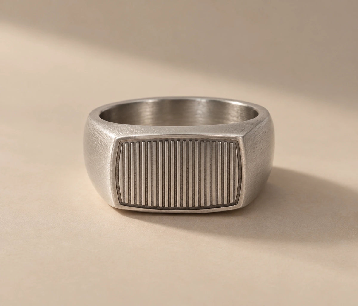 Grooved Signet Ring