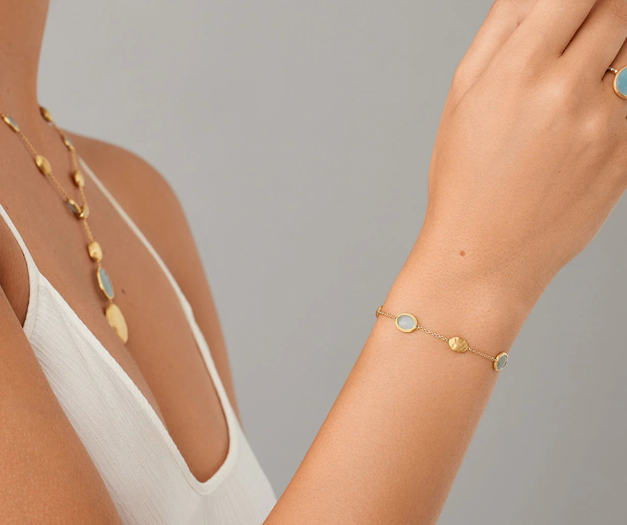 Marco Bicego Siviglia Aquamarine & Gold Bracelet - Skeie's Jewelers