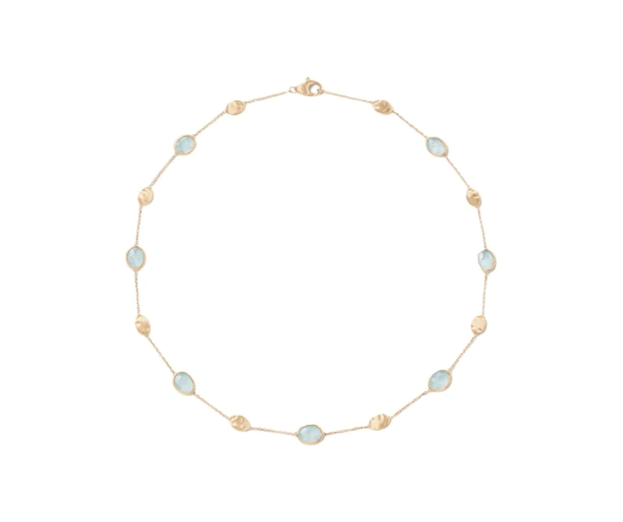 Yellow Gold Aquamarine & Gold Necklace - Skeie's Jewelers