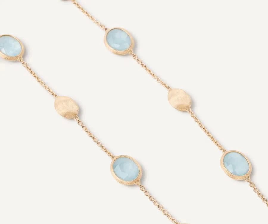 Yellow Gold Aquamarine & Gold Necklace - Skeie's Jewelers