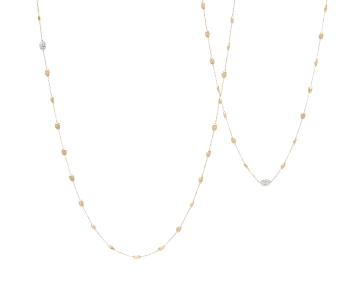 Marco Bicego Siviglia Gold &amp; Diamond Small Bean Necklace - Skeie's Jewelers