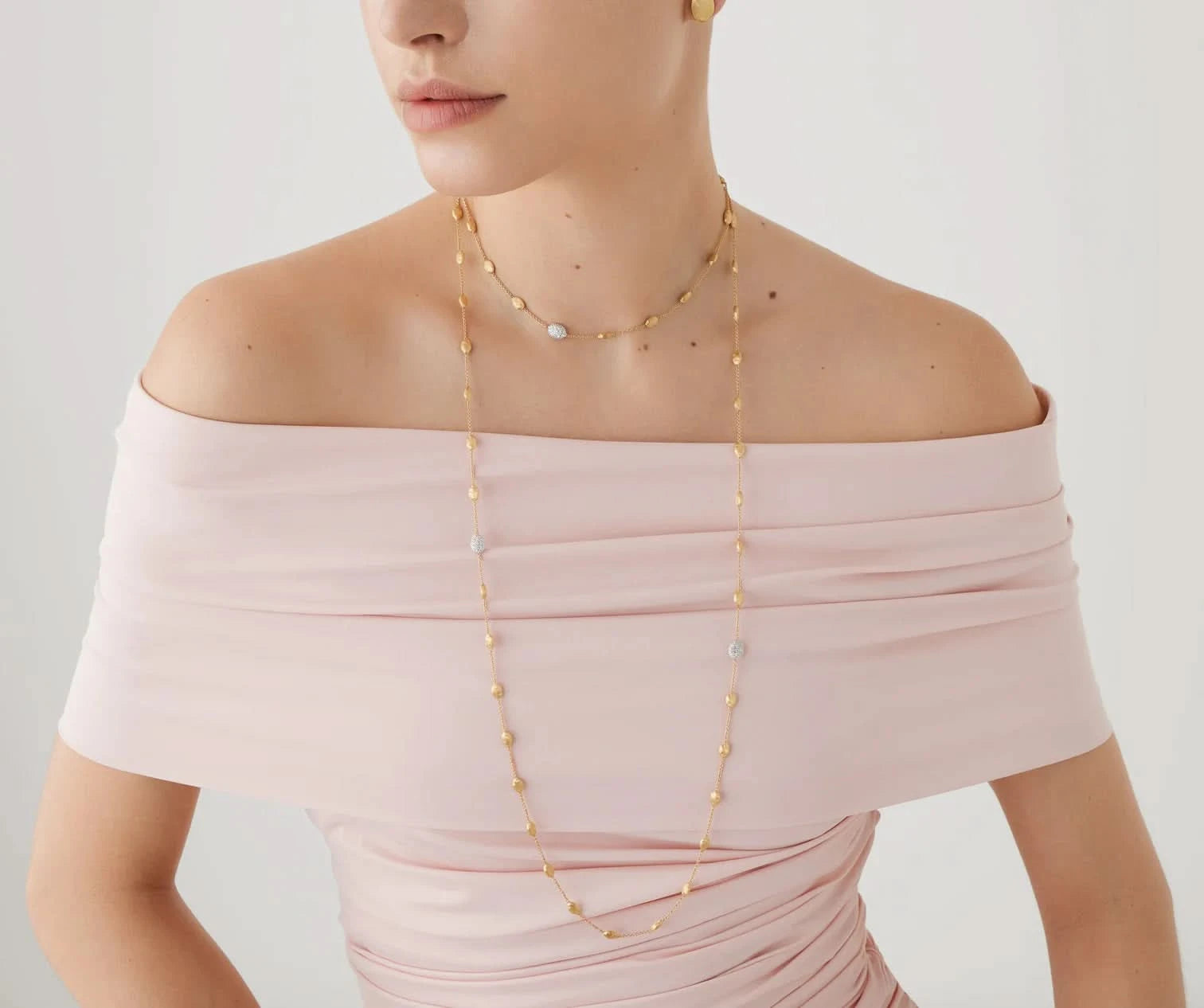 Marco Bicego Siviglia Gold &amp; Diamond Small Bean Necklace - Skeie's Jewelers