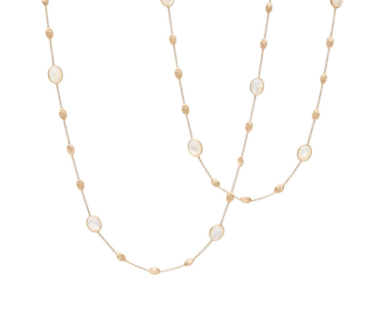 Marco Bicego Siviglia 18K Gold and Mother of Pearl Long Necklace - Skeie's Jewelers