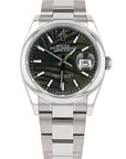 Pre-Owned Rolex Datejust 36 Olive Green Palm Dial Oyster Bracelet – 126200 - Skeie's Jewelers