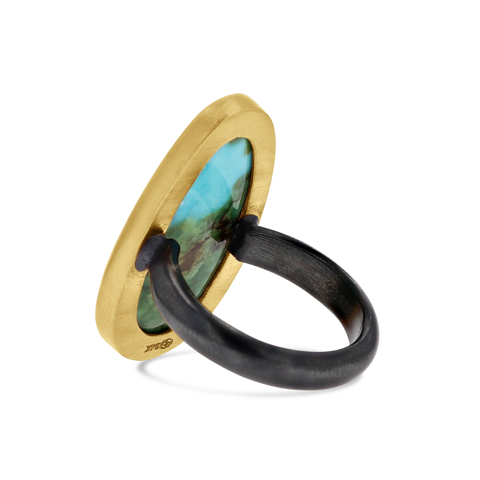 Lika Behar Sonoran Turquoise Oxidized Sterling Silver Ring - Skeie's Jewelers