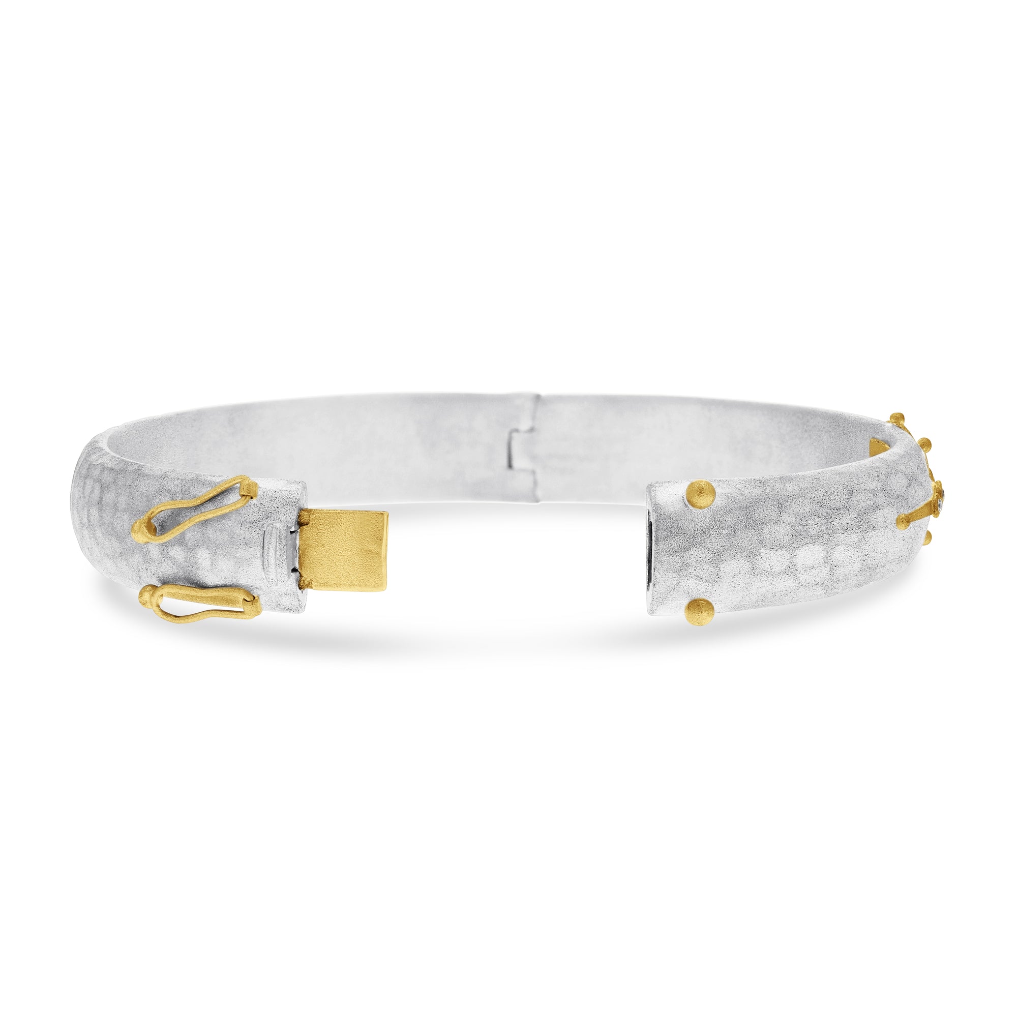 Lika Behar Hammered Silver Starburst Bangle - Skeie's Jewelers