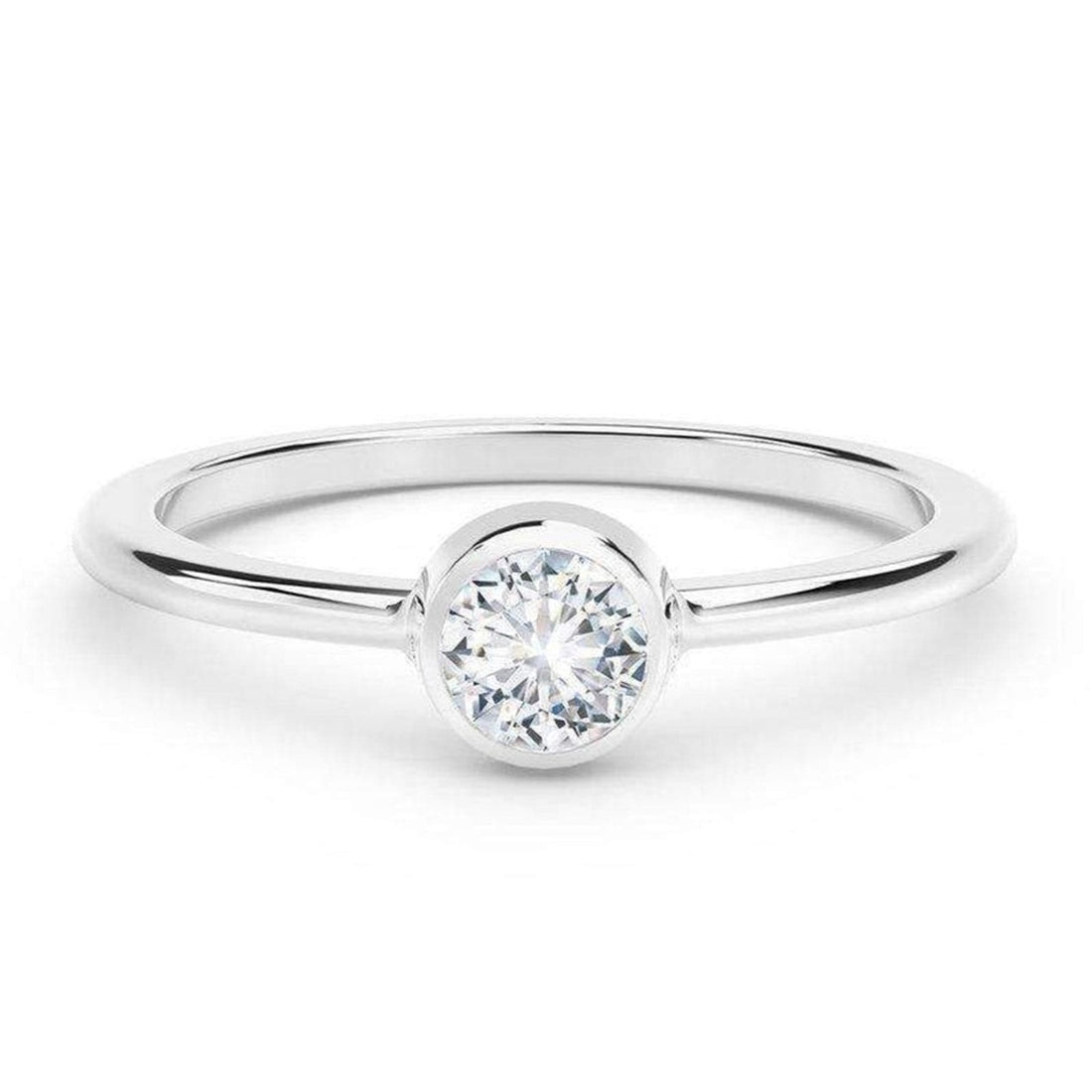 White Gold Bezel Diamond Stacking Ring by De Beers Forevermark