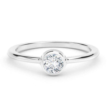 White Gold Bezel Diamond Stacking Ring by De Beers Forevermark