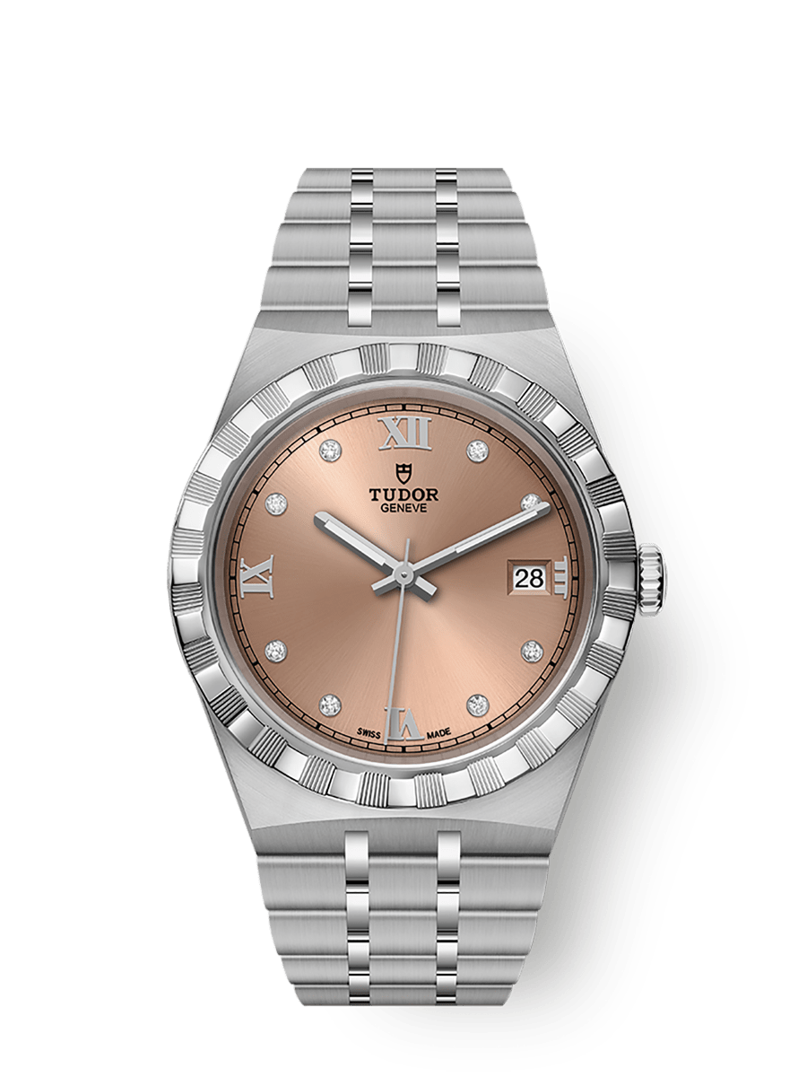 TUDOR Royal 38mm Salmon Diamond Dial  Steel Case-M28500-0009 - Skeie's Jewelers