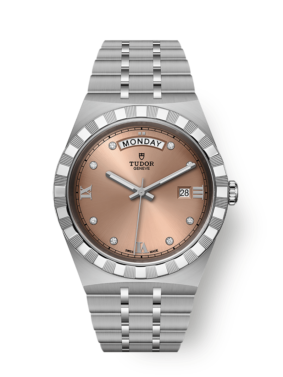 TUDOR Royal 41mm Salmon Diamond Steel Case-M28600-0011 - Skeie's Jewelers