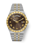 TUDOR Royal 41mm Chocolate Brown Roman Dial Steel and Yellow Gold Case-M28603-0007 - Skeie's Jewelers