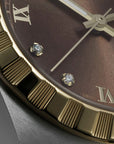 TUDOR Royal 41mm Chocolate Brown Diamond Dial Steel and Yellow Gold Case-M28603-0008 - Skeie's Jewelers