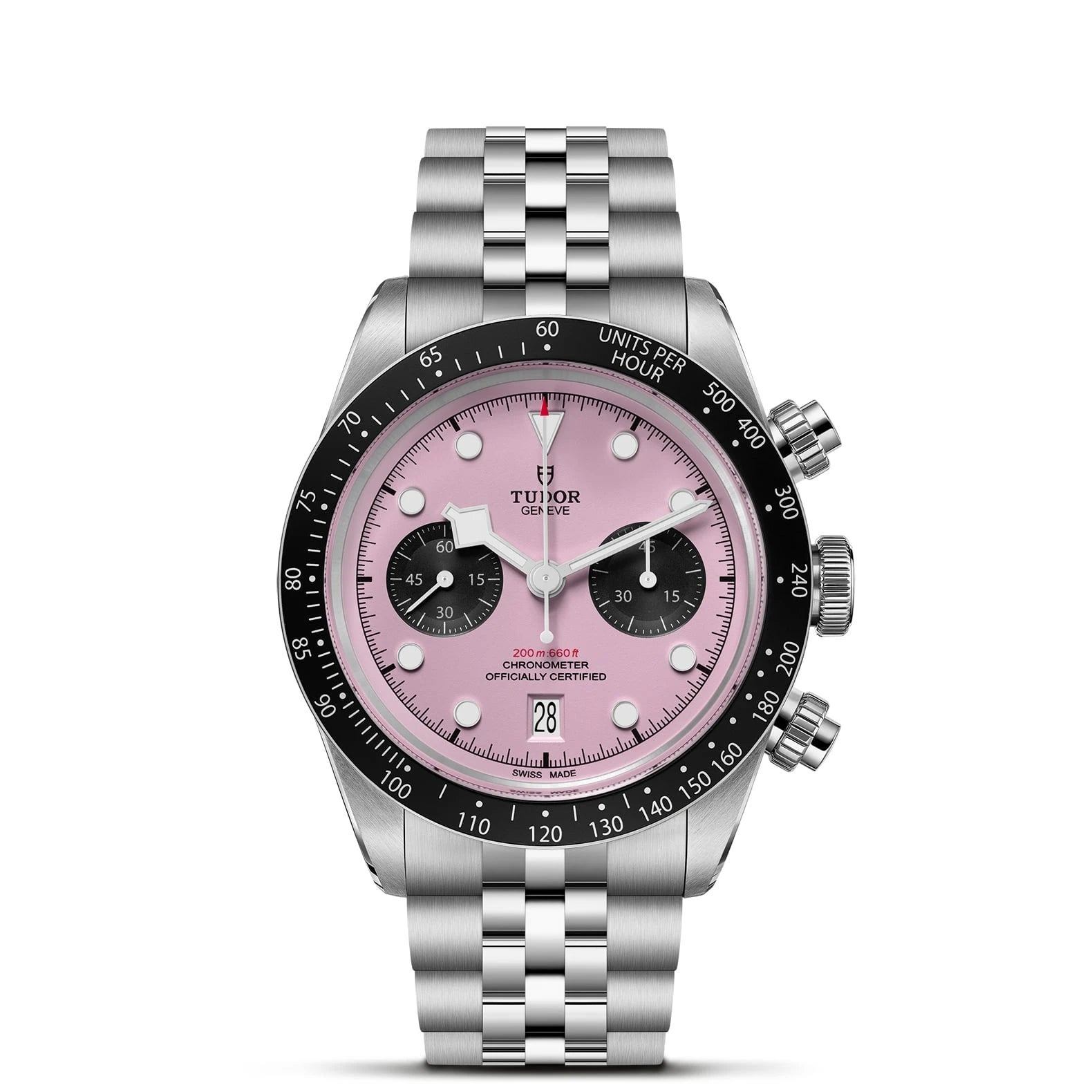 TUDOR Black Bay Chrono 41mm Pink Dial - M79360N-0019 Closed Bracelet - Skeie's Jewelers