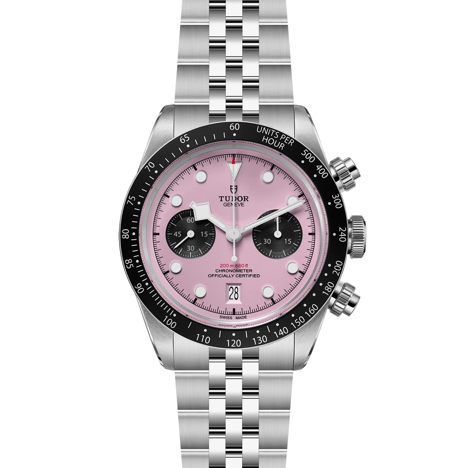 TUDOR Black Bay Chrono 41mm Pink Dial - M79360N-0019 Open Bracelet - Skeie's Jewelers